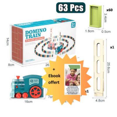 Domi-train™ Jeu de domino train éducatif +E-book offert